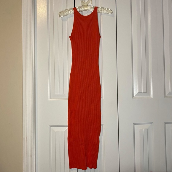 H&M Dresses & Skirts - H&M Orange Ribbed Halter Bodycon Maxi Dress